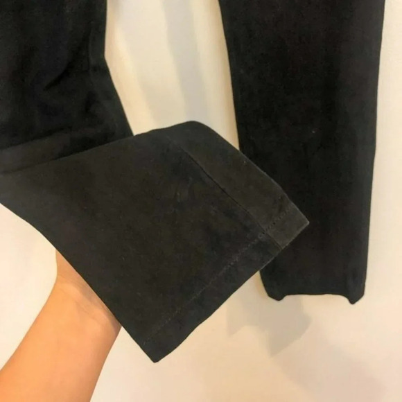 NEW Deadwood Pheonix Recycled Leather Black Suede High Waist Straight Leg Pants - Picture 4 of 10